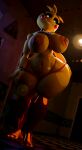 2025 3_toes 3d_(artwork) 4_fingers absurd_res animatronic anthro areola avian bird breasts checkered checkered_floor chicken clothing digital_media_(artwork) eyelashes feet female fingers five_nights_at_freddy&#039;s five_nights_at_freddy&#039;s_2 galliform gallus_(genus) heart_eyes heart_symbol hi_res lovetaste_chica machine navel nipple_piercing nipples non-mammal_breasts orange_areola orange_body orange_nipples panties phasianid piercing robot scottgames solo toes toy_chica_(fnaf) underwear wide_hips yellow_body zentaisfm