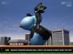  2016 3d_(artwork) anthro anthroanim anthrofied areola big_breasts black_fur breasts building butt city detailed_background digital_media_(artwork) english_text engrish erect_nipples female fur huge_breasts luxray macro news nintendo nipples nude outside pok&eacute;mon shizuma_(anthroanim) solo text video_games 