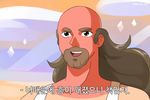  bald beard facial_hair greg_universe korean long_hair male_focus olympus_guardian open_mouth parody solo steven_universe 