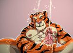  anthro cum erection feline kupopo male mammal masturbation nipples penis tiger 