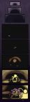 absurd_res after_transformation brown_body brown_fur comic comic_panel fur glowing glowing_eyes hi_res implied_transformation light_bulb mammal mouse_tail niko_(oneshot) oneshot real_bombchu rodent sewer smile smiling_at_viewer teeth text transformation trevor-fox yellow_eyes yellow_teeth