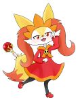 2024 4chan_anon anthro ashley_(warioware) blush braixen canid canine cel_shading cheek_tuft clothed clothing cosplay crossover crossover_cosplay cute_fangs digital_media_(artwork) dipstick_tail dress facial_tuft fangs female fingers footwear front_view full-length_portrait fully_clothed fur generation_6_pokemon hair happy hi_res looking_at_viewer mammal markings multicolored_body multicolored_fur nintendo open_mouth open_smile orange_eyes orange_nose pink_tongue pokemon pokemon_(species) portrait pupils red_body red_clothing red_dress red_footwear red_fur red_hair red_shoes shaded shoes signature smile solo standing tail tail_markings teeth tongue tuft wand white_body white_fur yellow_body yellow_fur