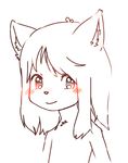  anthro auvere black_and_white blush canine chest_tuft cub cute fox girly kemono looking_at_viewer male mammal monochrome restricted_palette shota simple_background smile tuft white_background young 