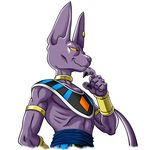  absurdres animal_ears arm_behind_back armlet beerus black_eyes cat_ears claws dragon_ball dragon_ball_z egyptian_clothes from_below highres jewelry male_focus neck_ring profile ribs shimura_kenshirou single_earring smile solo tail upper_body wrist_cuffs 