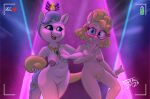 anthro areola breasts camera_view dancing digital_media_(artwork) duo earth_pony equid equine eyewear eyewear_only female fur genitals glasses glasses_only hair hasbro holding_tail horse jewelry jewelry_only mammal my_little_pony navel necklace necklace_only nipples nude pony pubes pussy recording smile tail tvma wearing_glasses