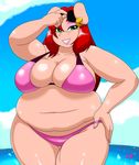  anthro bikini bonnie_(speeds) clothed clothing female mammal overweight pig porcine skimpy solo speeds swimsuit thick_thighs 