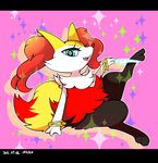  blue_eyes braixen furry nintendo no_humans open_mouth panties panty_&amp;_stocking_with_garterbelt panty_(psg)_(cosplay) pokemon pokemon_(game) 