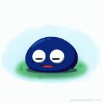  animated animated_gif blue_skin blush_stickers colored_skin gooey_(kirby) grass junebird24 kirby_(series) lowres no_humans open_mouth sleeping solo tumblr_username 