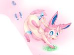  anus blue_eyes blush canine eeveelution female feral grass looking_at_viewer mammal nintendo open_mouth pawpads paws pink_pawpads pok&eacute;mon pussy simple_background solo sylveon video_games 典藏haodai 