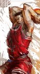  akagi_takenori basketball basketball_uniform black_hair lixiaoyao_ii male_focus shorts slam_dunk solo sportswear sweat 
