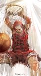  basketball basketball_uniform lixiaoyao_ii male_focus red_hair sakuragi_hanamichi shorts slam_dunk solo sportswear sweat 