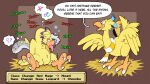 avian beak chocobo claws dialogue erakir_(character) feathered_wings feathers feet final_fantasy ftm_transformation gameplay_mechanics gender_transformation mental_shift mental_transformation mid_transformation orange_beak orange_talons speech_bubble square_enix talons toe_claws toes transformation trevor-fox wings yellow_body