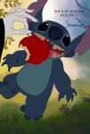 2025 4_fingers 4_toes 5_fingers alien ambiguous_gender apple bite black_eyes blue_body blue_claws blue_fur blue_nose claws disney duo english_text experiment_(lilo_and_stitch) feet female_(lore) finger_claws fingers food fruit fur grimhilde hi_res holding_apple holding_food holding_fruit holding_object human hyzenthlayrose lilo_and_stitch lilo_and_stitch_(2025) male_(lore) mammal notched_ear pink_tongue plant poster redraw semi-anthro snow_white_(2025) snow_white_and_the_seven_dwarfs solo_focus stitch_(lilo_and_stitch) teeth text toes tongue