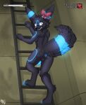 absurd_res animal_genitalia animal_penis anthro anus backsack balls bodily_fluids bonbonsart bow_accessory bow_on_ear bow_ribbon butt butt_focus canine_genitalia canine_penis cheek_tuft claws clenched_teeth climbing climbing_ladder digitigrade dripping eeveelution embarrassed energy_bar erection facial_tuft fluffy fluffy_tail frown frown_eyebrows game_screen gameplay_mechanics generation_2_pokemon genital_fluids genitals glowing glowing_anus glowing_body glowing_genitalia glowing_markings glowing_penis gui health_bar heat_(temperature) hi_res item_slot knot knotted_penis konami looking_back low-angle_view male markings metal_gear metal_gear_solid_3 narrowed_eyes nervous nervous_smile nervous_sweat nintendo nude nude_anthro nude_male penis perineum pokemon pokemon_(species) precum precum_drip presenting presenting_anus presenting_balls presenting_hindquarters rear_focus rear_view red_eyes shiny_pokemon solo stairs sweat sweatdrop sweaty_butt tail teeth teeth_showing tuft umbreon user_interface wide_eyed worried