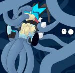 4_arms abdominal_bulge ambiguous_gender ambiguous_penetration anoelotl antennae_(anatomy) arthropod background_eyes beetle black_clothing blue_clothing bodily_fluids clothing compound_eyes cucujoid cum cum_on_face digital_media_(artwork) duo fellatio five_star_(anoel) footwear generation_2_pokemon generation_4_pokemon genital_fluids genitals gloves handwear insect ladybug ledian male male/ambiguous male_penetrating multi_arm multi_limb multiple_insertions nintendo oral oral_penetration penetration penile penis penis_on_face penis_tentacles plant pokemon pokemon_(species) questionable_consent restrained restrained_by_tentacles scarf sex shoes simple_background spitroast superhero_costume tangrowth tentacles through_clothing