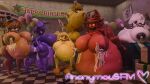 3d_(artwork) animatronic anonymousfm anthro avian balls bear belly big_balls big_belly big_breasts big_penis bird blue_eyes bodily_fluids bonfie_(cryptiacurves) bonnie_(fnaf) breasts brown_body brown_fur butt canid canine chica_(fnaf) chicken chiku_(cryptiacurves) clothing digital_media_(artwork) egg egg_from_pussy erection female fetal_movement fexa_(cryptiacurves) five_nights_at_freddy&#039;s five_nights_at_freddy&#039;s_2 fox foxy_(fnaf) freddy_(fnaf) fredina&#039;s_nightclub frenni_(cryptiacurves) fur galliform gallus_(genus) genital_fluids genitals golden_freddy_(fnaf) group group_pregnancy hair headgear headwear herm hi_res huge_balls huge_belly huge_breasts huge_penis humanoid_genitalia hyper hyper_balls hyper_belly hyper_breasts hyper_genitalia hyper_penis hyper_pregnancy intersex intersex/female lactating lagomorph leporid machine mammal marie_(cryptiacurves) marionette marionette_(fnaf) milk multiple_pregnancies navel nipples nude open_mouth oviposition penis phasianid pregnant pregnant_anthro pregnant_female pregnant_herm pregnant_intersex pregnant_sex rabbit robot scott_cawthon scottgames sex smile tail thick_thighs type_0_(cryptiacurves) yellow_body