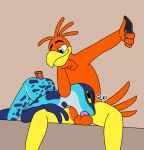 aaron_amethyst absurd_res amphibian anal anthro avian balls bird cocoa_puffs dildo duo forced forced_oral frog general_mills genitals hi_res male male/male mascot oral penis ranno rivals_of_aether sex sex_toy sitting smile smug sonny_the_cuckoo_bird taking_picture yellow_sclera