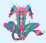 barefoot big_ears blue_body body_hair braided_hair chest_hair colored_nails countershade_feet countershading digital_media_(artwork) ear_tuft eyeliner feet female fingers flower_(anatomy) flower_accessory foot_grab fur genitals hair hi_res humanoid humanoid_feet looking_at_viewer makeup multi_nipple multicolored_body nails nessel_(shugariosa) nipples not_furry nude orange_eyes pink_body pink_hair pink_nails plant plant_hair plantigrade pseudo_hair pubes red_eyeliner shugariosa simple_background sitting smile smiling_at_viewer soles solo spread_legs spreading striped_body stripes tail tail_tuft teeth toes tooth_gap tragus tuft vulva whiskers white_body