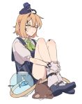  addendium animal blonde_hair blue_overalls blue_shoes closed_eyes closed_mouth dokibird_(vtuber) dokibird_(vtuber)_(crowki) dooby_(vtuber) fish fishbowl full_body gloves green_eyes green_necktie highres indie_virtual_youtuber necktie nimi_nightmare nimi_nightmare_(tapir) one_eye_closed overall_shorts overalls sameko_saba shirt shoes short_hair simple_background sitting sleeping socks solo_focus sweatdrop tail tapir virtual_youtuber water white_background white_gloves white_shirt white_socks 