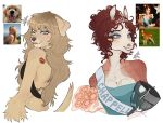 2025 alternate_species anthro award bird_dog black_clothing black_nose black_topwear blue_clothing blue_dress blue_eyes bouquet breasts brown_eyebrows brown_hair button_ears canid canine canis chappell_roan cleavage clothed clothed_anthro clothed_female clothing crown curly_hair domestic_dog dress duo equid equine eyebrows eyelashes fangs female female_anthro floppy_ears flower fur furrification gloves golden_retriever hair hair_bun handwear head_turned headgear holding_award holding_bouquet holding_flower holding_object holding_trophy horse hunting_dog kiss_mark kiss_mark_on_shoulder long_hair looking_at_viewer mammal medium_breasts multicolored_body multicolored_fur one_eye_closed pink_flower plant pony pupils raccoattack real_world red_body red_eyebrows red_fur red_hair reference_image retriever rose_(flower) sabrina_carpenter sash simple_background smile smiling_at_viewer tail tan_body tan_ears tan_fur tan_tail teeth thick_eyebrows tiara topwear trophy two_tone_body two_tone_fur white_background white_body white_clothing white_fur white_gloves white_handwear wink winking_at_viewer