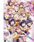  6+girls artbook asaka_karin black_hair blonde_hair blue_eyes blue_ribbon bow braid brown_hair emma_verde green_ribbon grey_eyes grey_hair hair_ornament hair_ribbon hat highres jacket konoe_kanata long_hair looking_at_viewer love_live! love_live!_nijigasaki_high_school_idol_club mia_taylor mifune_shioriko miyashita_ai multiple_girls nakasu_kasumi non-web_source official_art one_eye_closed open_mouth orange_eyes orange_ribbon osaka_shizuku pink_eyes pink_hair pink_ribbon ponytail purple_eyes purple_hair purple_ribbon red_eyes red_ribbon ribbon rina-chan_board short_hair skirt smile tennoji_rina uehara_ayumu white_ribbon yellow_eyes yellow_jacket yellow_ribbon yuki_setsuna zhong_lanzhu 