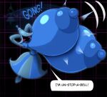 animate_inanimate areola bell big_areola big_breasts big_nipples breasts clothing darkner deltarune dress elfdrago english_text female geometric_background grid_background hands_behind_head hi_res huge_areola huge_breasts huge_nipples humor hyper hyper_areola hyper_breasts hyper_nipples motion_lines nipples pattern_background pseudo_hair pun reference_image rosy_cheeks simple_background solo speech_bubble text undertale_(series) wicabel