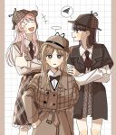  3girls bang_dream! bang_dream!_it&#039;s_mygo!!!!! black_hair blush brown_hair chihaya_anon closed_eyes dress grey_eyes highres long_hair long_sleeves multiple_girls nagasaki_soyo open_mouth otaku5252 pink_hair purple_eyes shiina_taki 