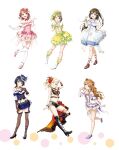  6+girls artbook asaka_karin asymmetrical_hair asymmetrical_legwear black_gloves black_shorts blonde_hair blue_eyes boots bow bracelet breasts brown_hair cleavage collarbone crop_top dress earrings flower frills full_body gloves green_bow grey_hair hair_bow hair_bun hair_flower hair_ornament half_updo hat high_heels highres jewelry knee_boots konoe_kanata long_hair looking_at_viewer love_live! love_live!_nijigasaki_high_school_idol_club medium_breasts midriff miyashita_ai mole multiple_girls multiple_moles nakasu_kasumi navel non-web_source off_shoulder official_art one_eye_closed open_mouth orange_eyes osaka_shizuku pink_eyes pink_flower pink_hair ponytail purple_eyes purple_hair red_flower ribbon rose see-through_clothes short_hair short_shorts shorts skirt sleeveless sleeveless_dress smile standing standing_on_one_leg thigh_strap thighhighs uehara_ayumu white_background white_bow white_dress white_gloves yellow_eyes 