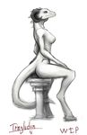  anthro breasts dragon female full-length_portrait horn invalid_tag portrait scalie simple_background sirtroglodon smile solo 