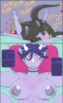 2025 anthro anthro_on_anthro anthro_penetrated anthro_penetrating anthro_penetrating_anthro anthro_pov areola backsack balls bed big_breasts biped black_body black_scales blush breasts ceratopsian choker comic dialogue dinosaur duo facial_horn feet female female_on_bottom female_penetrated fingers first_person_view freckled_breasts freckles from_front_position furniture genitals goodbye_volcano_high grey_hair hair heart_eyes heart_symbol hi_res horn humanoid_feet humanoid_hands interspecies jewelry logan_(nuar_come_mundos) long_hair looking_pleasured lying male male/female male_penetrating male_penetrating_female male_pov markings missionary_position necklace nipple_dip nipples non-mammal_balls non-mammal_breasts non-mammal_nipples nuar_come_mundos on_back on_bottom ornithischian page_number penetration perineum pillow plantigrade plap prehistoric_species purple_areola purple_body purple_eyes purple_hair purple_nipples purple_scales reptile scales scalie sex short_hair sound_effects spanish_text speech_bubble spots spotted_markings spread_legs spreading talking_to_another text toes triceratops trish_(gvh)
