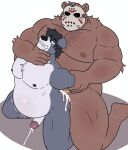 abdominal_bulge anthro bear big_dom_small_sub bodily_fluids body_hair canid canine cum cum_drip cum_inflation cum_inside dominant dripping duo forced friday_the_13th_(series) genital_fluids hand_on_neck hi_res hockey_mask inflation jason_voorhees kneeling male male/male mammal mask matsumoto_hk muscular muscular_anthro muscular_male size_difference sports_mask sportswear tears