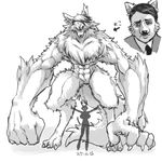  adolf_hitler animal_humanoid anthro big_breasts breasts canine cervine deer female hibiki2 huge_breasts humanoid kemono male mammal monster muscular silhouette wolf 