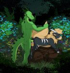 anal anal_penetration anthro anthro_on_feral anthro_penetrating anthro_penetrating_feral anus backsack balls bestiality bodily_fluids clenched_teeth digital_media_(artwork) dragon duo erection feral feral_penetrated feral_penetrating forest from_behind_position fur genital_fluids genitals hair hi_res holding_tail horn looking_back male male/male male_anthro male_feral male_penetrated male_penetrating male_penetrating_male mammal mythological_creature mythological_scalie mythology nintendo nude outside outside_sex paws penetration penile penile_penetration penis plant pokemon pokemon_(species) scalie sex smile standing standing_sex tail teeth tree zafara_(artist)