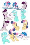  2016 black_hair blue_eyes blue_hair bonbon_(mlp) bow_tie equine eyelashes eyes_closed eyewear female feral friendship_is_magic fur glasses green_fur green_hair hair headphones hooves horn jowybean lyra_heartstrings_(mlp) mammal my_little_pony octavia_(mlp) open_mouth orange_eyes pink_eyes pink_hair purple_eyes simple_background teeth tongue unicorn vinyl_scratch_(mlp) white_background white_hair 