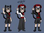  8chan alunya anarcho-communism angry animal_humanoid boots cat_humanoid clothing communism dress english_text feline female footwear front_view hat humanoid leftypol mammal model_sheet neckerchief politics raised_fist red_eyes solo tagme teeth text 