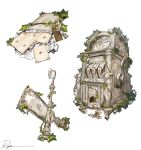  abandoned candy chocolate chocolate_bar coin column commentary food gold_coin highres no_humans object_focus original overgrown pillar plant ruins ryota_(ry_o_ta) signature slot_machine statue symbol-only_commentary toothbrush toothpaste vines white_background white_chocolate 