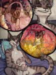 acidic anthro anus balls bed bodily_fluids brown_body brown_fur brown_hair cid_(acidic) cum cumshot cutaway digestion disgust domestic_cat duo ejaculation erection fangs felid feline felis female fur furniture genital_fluids genitals grey_body grey_fur grin hair hi_res humanoid_vulva in_mouth inside_stomach internal lying male mammal markings murderer nude on_back on_bed on_tongue oral_vore red_eyes rodent saliva saliva_string size_difference smile stomach_acid striped_arms striped_legs striped_markings striped_tail stripes suicide tail tail_markings teeth tongue vore white_balls white_body white_fur yellow_sclera