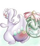 3_claws 3_toes amphibian anthro butt butt_slap claws dragon elemental_creature feet feral flora_fauna flower flower_(anatomy) frog generation_1_pokemon generation_6_pokemon goodra green_body hi_res huge_thighs mammal mythological_creature mythological_scalie mythology nintendo overweight overweight_anthro plant pokemon pokemon_(species) purple_body quadruped scalie slap spank_marks spanked_butt spanking spanking_focus thick_thighs toe_claws toes venusaur white_claws wide_hips