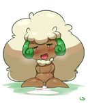  after_sex blush cum cum_inside eyelashes female lightsource looking_at_viewer nintendo open_mouth orange_eyes pok&eacute;mon pussy simple_background solo tongue video_games whimsicott white_background 