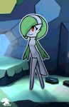  animated clothing crossover eyelashes female gardevoir geoexe green_hair hair hairband mario_bros nintendo open_mouth paper_mario pok&eacute;mon red_eyes smile solo sweater video_games 