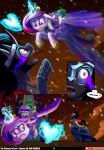 absurd_res anthro blizzard_(weather) blue_glow chilllum clenched_teeth crown crystal crystal_empire crystal_heart dialogue dragon english_text equid equine eyes_closed fangs feathered_wings feathers female feral flying friendship_is_magic glowing glowing_horn group hair hasbro headgear hi_res hooves horn king_sombra_(mlp) magic male mammal mane multicolored_hair multicolored_mane multicolored_tail my_little_pony mythological_creature mythological_equine mythological_scalie mythology princess_cadance_(mlp) raised_hoof scalie scared snow spike_(mlp) spread_wings standing stunned tail teaflower300 teeth text trio unicorn wide_eyed winged_unicorn wingless_dragon wings