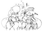 2025 anthro archie_comics big_breasts blush blush_lines bottomwear breasts canid canine canis chipmunk clothed clothing digital_media_(artwork) eyelashes eyes_closed felid feline female fox front_view fur gloves ground_squirrel group group_hug hair handwear happy heart_symbol hi_res hotpants hug hugging_another kaizocns leotard looking_at_another lynx male mammal minishorts monochrome nicole_the_lynx one_eye_closed one_eye_half-closed rodent sally_acorn sciurid sega shorts simple_background sketch smile sonic_the_hedgehog_(archie) sonic_the_hedgehog_(comics) sonic_the_hedgehog_(series) tail thick_thighs topwear trio vest white_background zipper