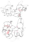 blush duo eevee embarrassed erection female feral generation_1_pokemon genitals hi_res kirichiiii male male/female nintendo penis pokemon pokemon_(species) question_mark simple_background tail vulva