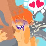 1:1 animal_humanoid balls blush bodily_fluids cephalopod cephalopod_humanoid doctor_octagonapus drooling duo ear_penetration ejaculation fan_character genitals hair heart_eyes heart_symbol hi_res human human_on_humanoid humanoid interspecies male male/male mammal marine marine_humanoid mollusk mollusk_humanoid nub_tail octopus_humanoid one_eye_closed orange_body orange_hair penetration pointy_ears retracted_balls saliva sharp_teeth smile suckers supersponger tail tail_motion tailwag teeth tentacles the_lazer_collection