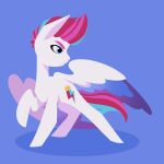 1:1 2021 blue_background blue_eyes blue_mane blue_tail blue_wings cel_shading closed_frown cutie_mark digital_drawing_(artwork) digital_media_(artwork) english_description equid equine eyebrows feathered_wings feathers female feral frown full-length_portrait fur hasbro hooves lineless long_ears mammal mane mlp_g5 mouth_closed multicolored_mane multicolored_tail multicolored_wings my_little_pony mythological_creature mythological_equine mythology pegasus pink_eyebrows pink_mane pink_tail portrait purple_wings raygirl shaded short_mane simple_background solo standing tail unguligrade white_body white_fur white_hooves white_wings wings zipp_storm_(mlp)