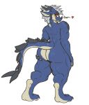 alpha_channel anthro bedroom_eyes big_butt black_body black_horn black_scales blue_body butt butt_grab claws digital_media_(artwork) dragon eyewear facial_horn femboy glasses hair hand_on_butt hayden_drake_(zoarblu) heart_symbol hi_res horn looking_at_viewer looking_back male markings muscular muscular_anthro muscular_male mythological_creature mythological_scalie mythology narrowed_eyes nose_horn nude pose rear_view red_eyes scale_markings scales scalie seductive solo tail tan_body text thick_thighs wearing_glasses white_hair wide_hips wingless_dragon zoarblu