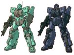  assault_rifle beam_rifle blue_visor char&#039;s_counterattack color_variation colored_lineart commentary_request comparison earth_federation_space_forces energy_gun fusion gun gundam jegan jegan_d_type jesta machinery mecha mecha_focus mobile_suit no_humans orange_visor original radio_antenna redesign rifle robot roundel science_fiction shield tessaku_ro weapon white_background 