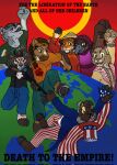 american_flag angry anthro asian_clothing avian banadana beak better_version_at_source bird bottomwear canid canine canis cheering china chinese_clothing chinese_dress clothing corvid corvus_(genus) crow deer dress earth east_asian_clothing english_text equid equine felid feline female fight fist_pump group gun hate hate_art hi_res horse ireland kick male mammal middle_eastern native_american open_mouth oscine pantherine pants passerine planet politics propaganda ranged_weapon shirt socialistteeth swastika t-shirt teeth text tiger topwear uncle_sam united_states_of_america veil violence weapon what wolf