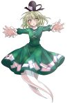  1girl alphes_(style) black_hat blush breasts commentary_request dairi dress frilled_sleeves frills full_body ghost ghost_tail green_dress green_eyes green_hair hat highres japanese_clothes large_variant_set looking_at_viewer medium_hair parody parted_lips soga_no_tojiko solo style_parody tachi-e tate_eboshi touhou transparent_background variant_set 