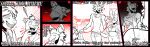  4_fingers absurd_res angry annoyed anthro big_breasts black_and_white black_background bottomwear breasts buckteeth claws clothing comic cotton_tail denim denim_bottomwear denim_clothing dialogue digital_drawing_(artwork) digital_media_(artwork) fatima_coco felid feline female fingers hi_res humanoid hyena intimidation jacket jeans lagomorph larger_male leporid long_ears male mammal mischievous_smile mocking monochrome motion_lines multiple_scenes muscular muscular_female navel pants rabbit red_background scut_tail sharp_teeth short_tail showing_claws simple_background size_difference slightly_chubby slightly_chubby_female smaller_female softbunnyhouse tail teeth text thick_thighs topwear wet wet_clothing wide_hipped_female wide_hips 